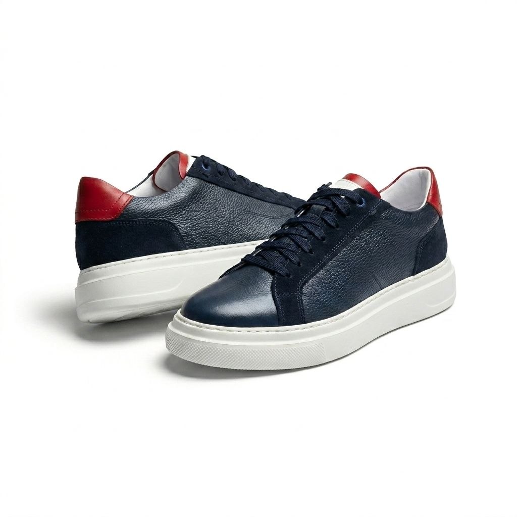 Navy admiral cupsole sneakers in navy | Flamingo Fits