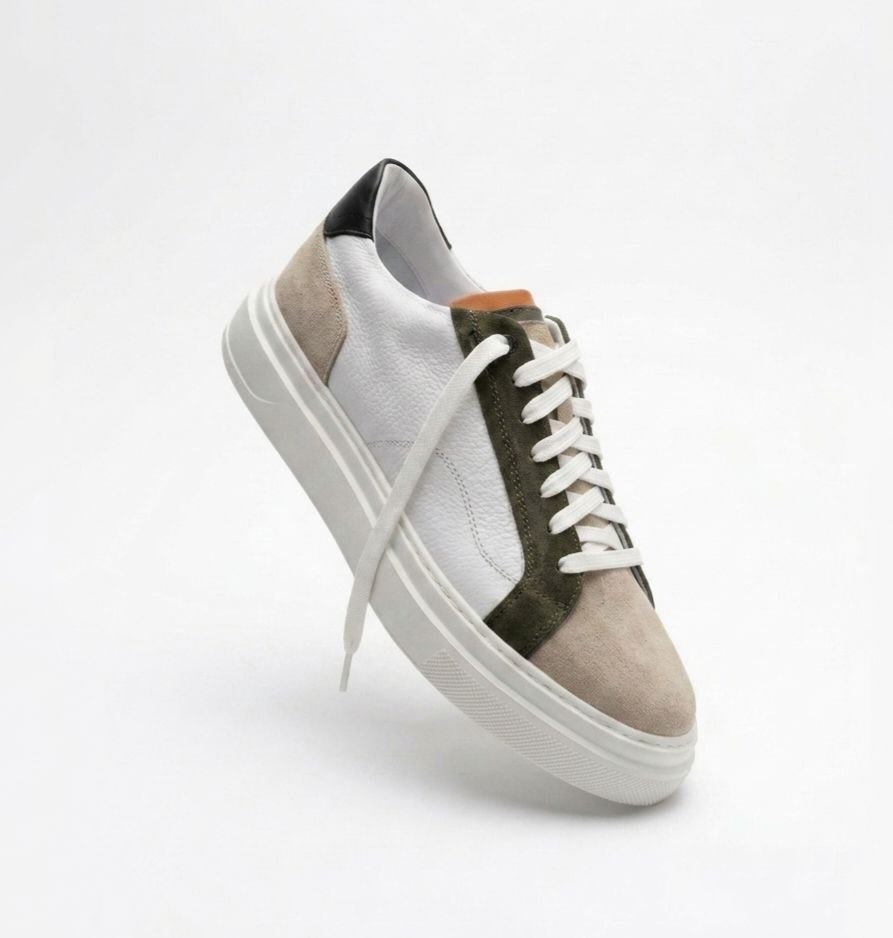 White multi-tiered trainer in white | Flamingo Fits