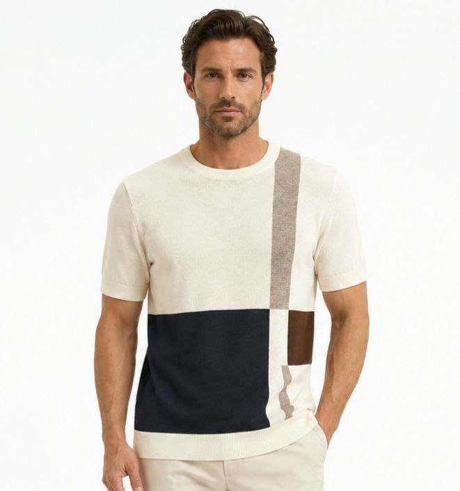 Off-white vittorio knit tshirt in off white | Flamingo Fits
