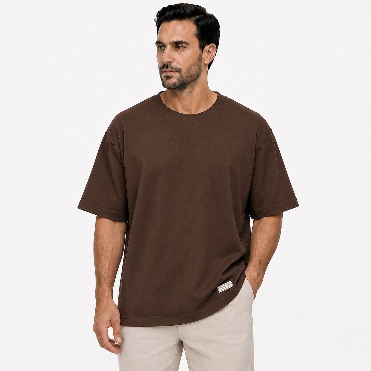 Brown oversized box tshirt in brown | Flamingo Fits