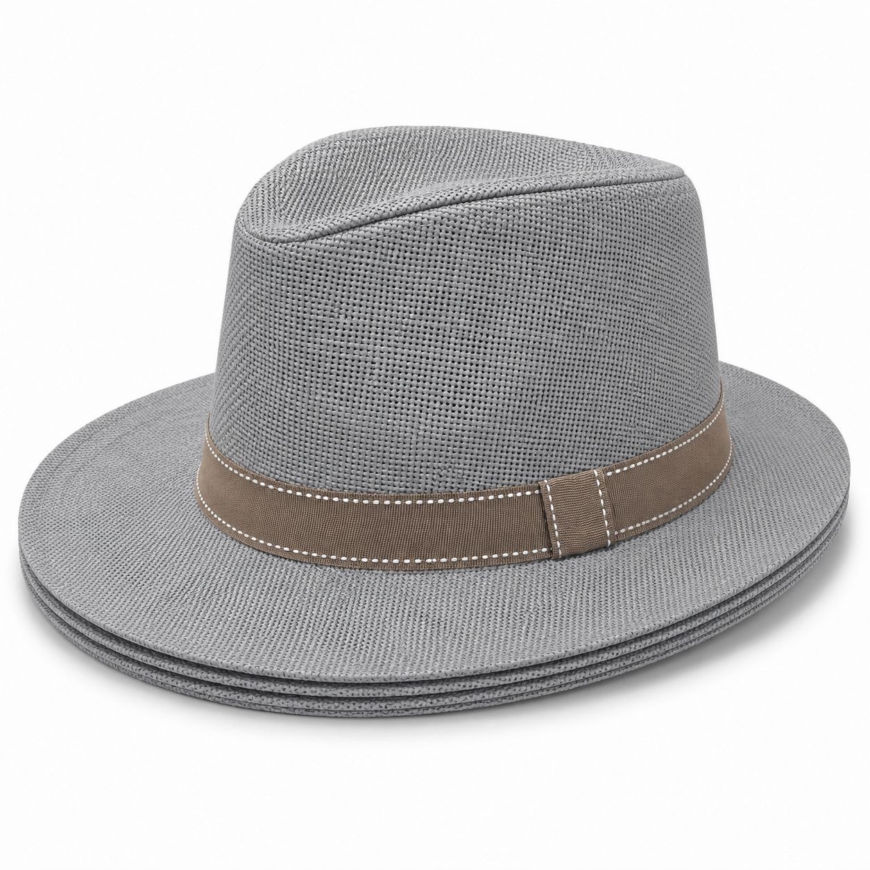 Grey woven texture fedora hat in grey | Flamingo Fits