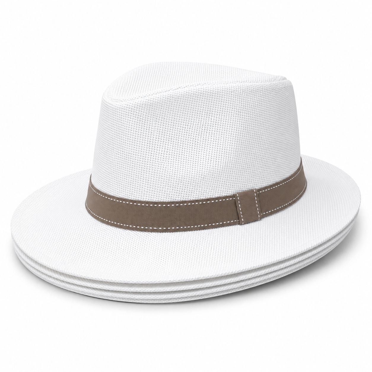 White woven texture fedora hat in white | Flamingo Fits
