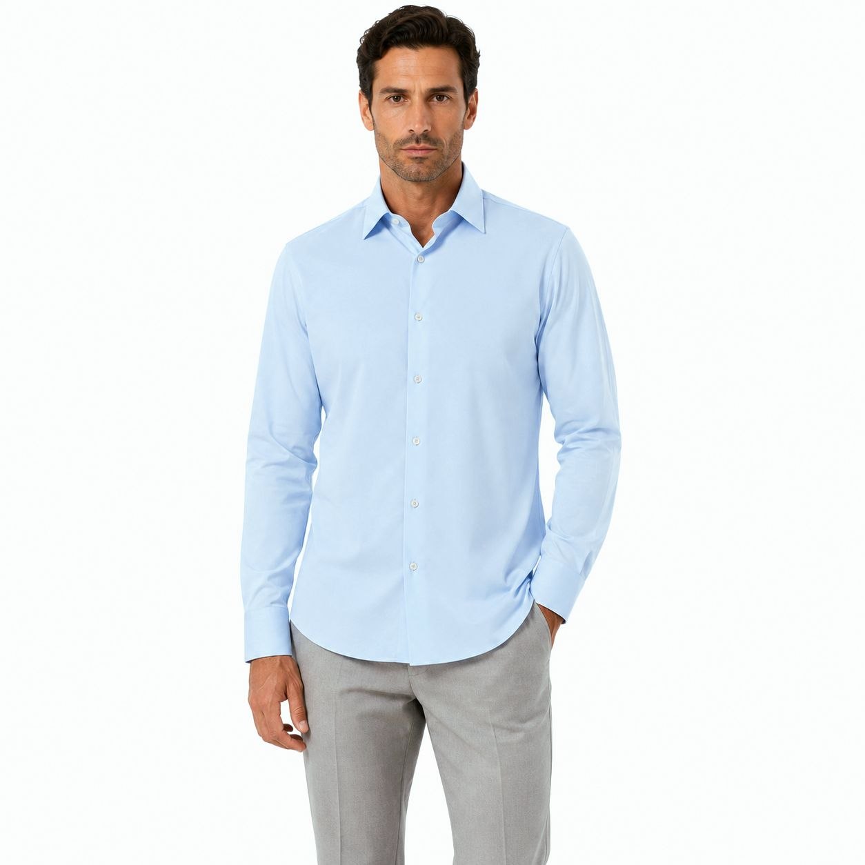 Blue the precision weave shirt in blue | Flamingo Fits