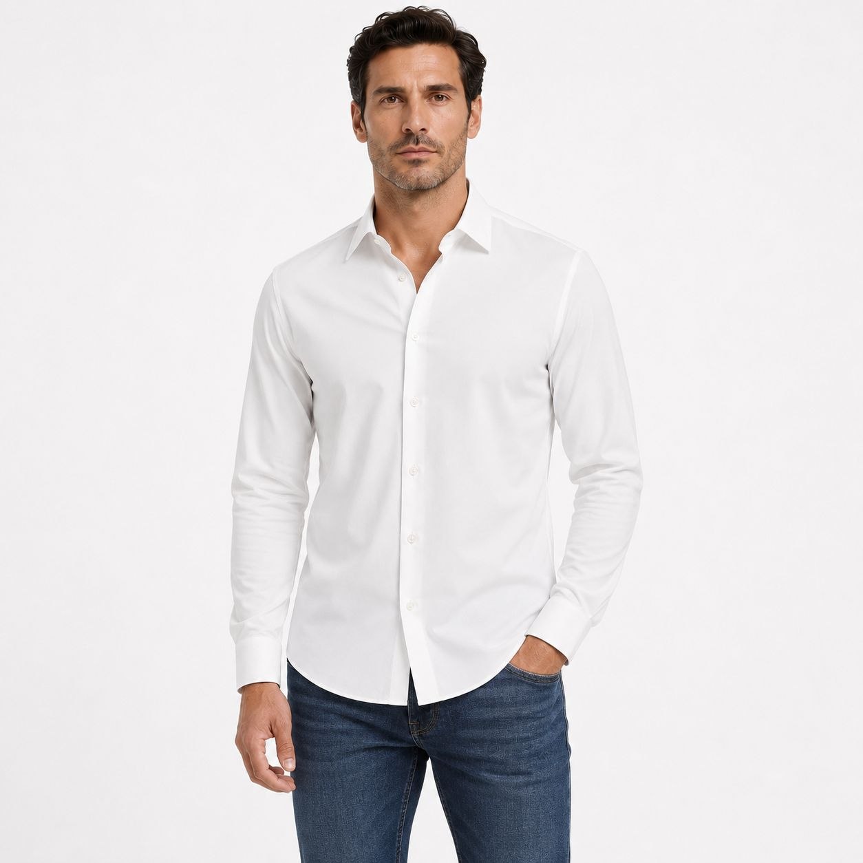 White the precision weave shirt in white | Flamingo Fits