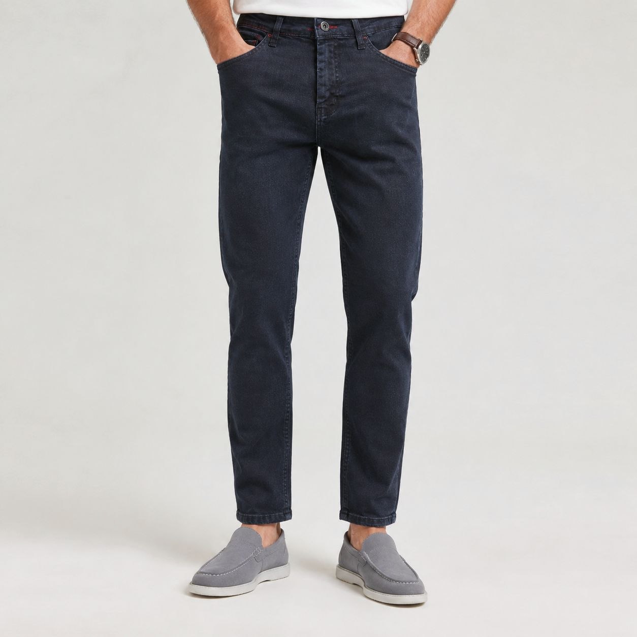 Saho comfort slim jeans in dark navy | Flamingo Fits