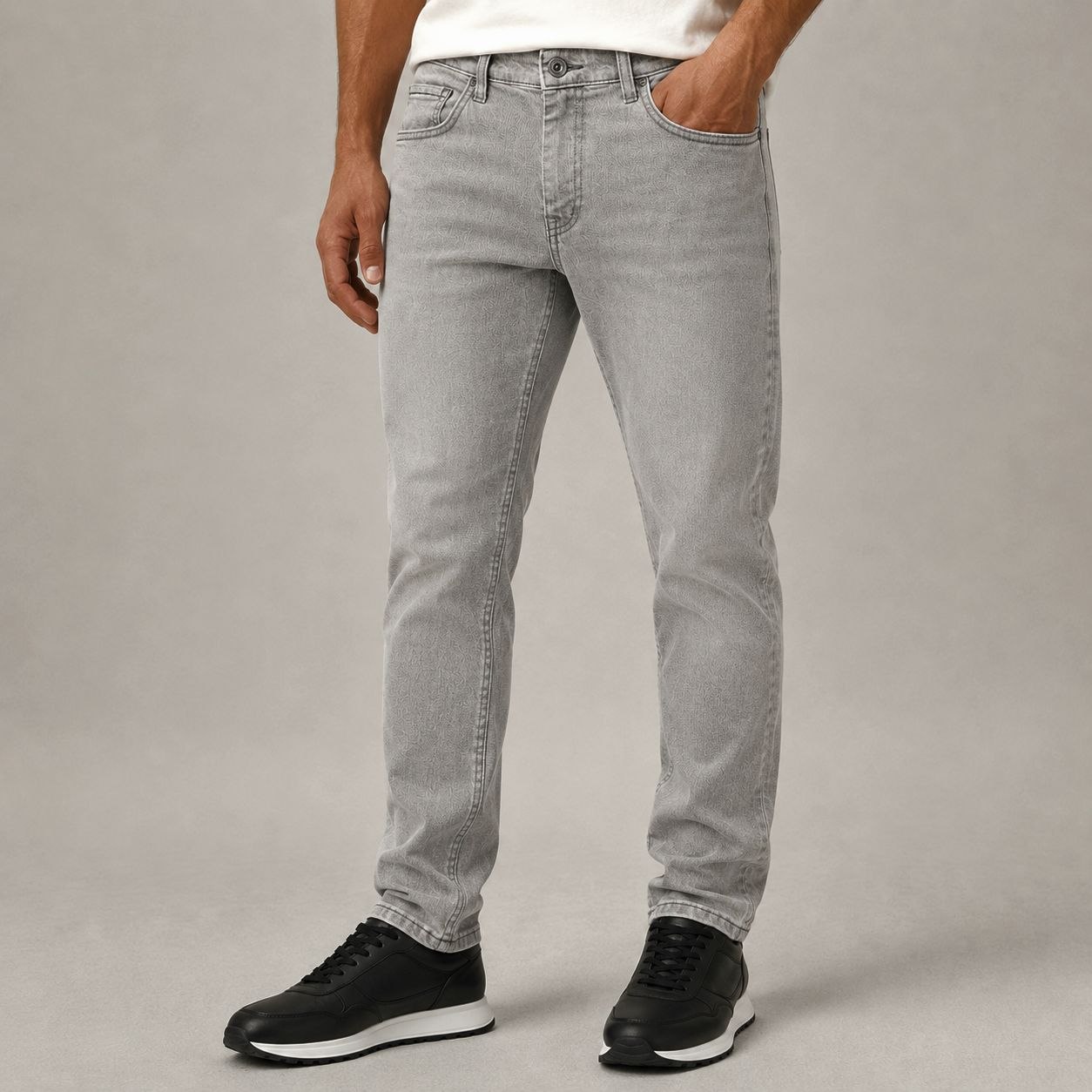 Aron comfort slim jeans in LIGHT GREY | Flamingo Fits