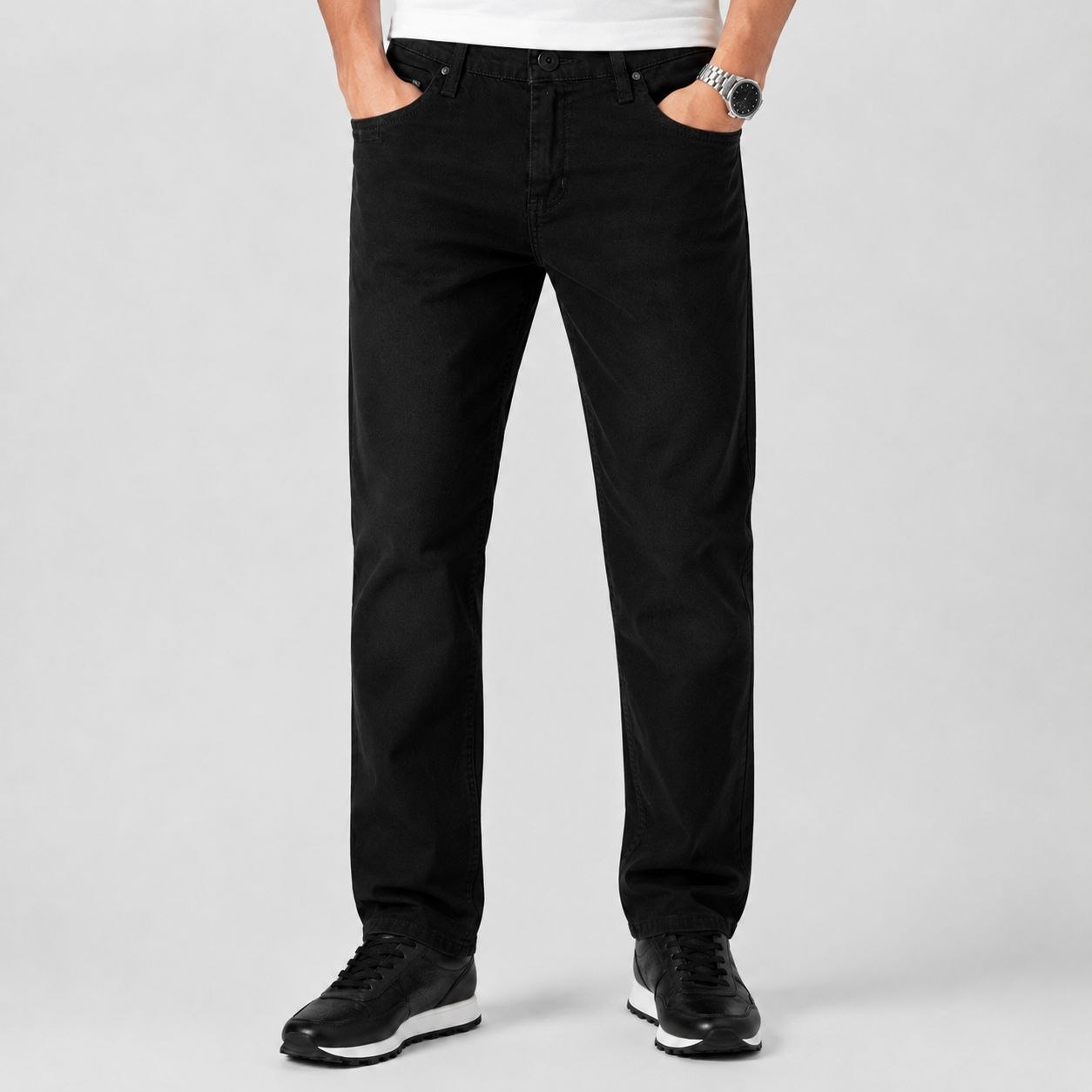 Siyah regular jeans in black | Flamingo Fits