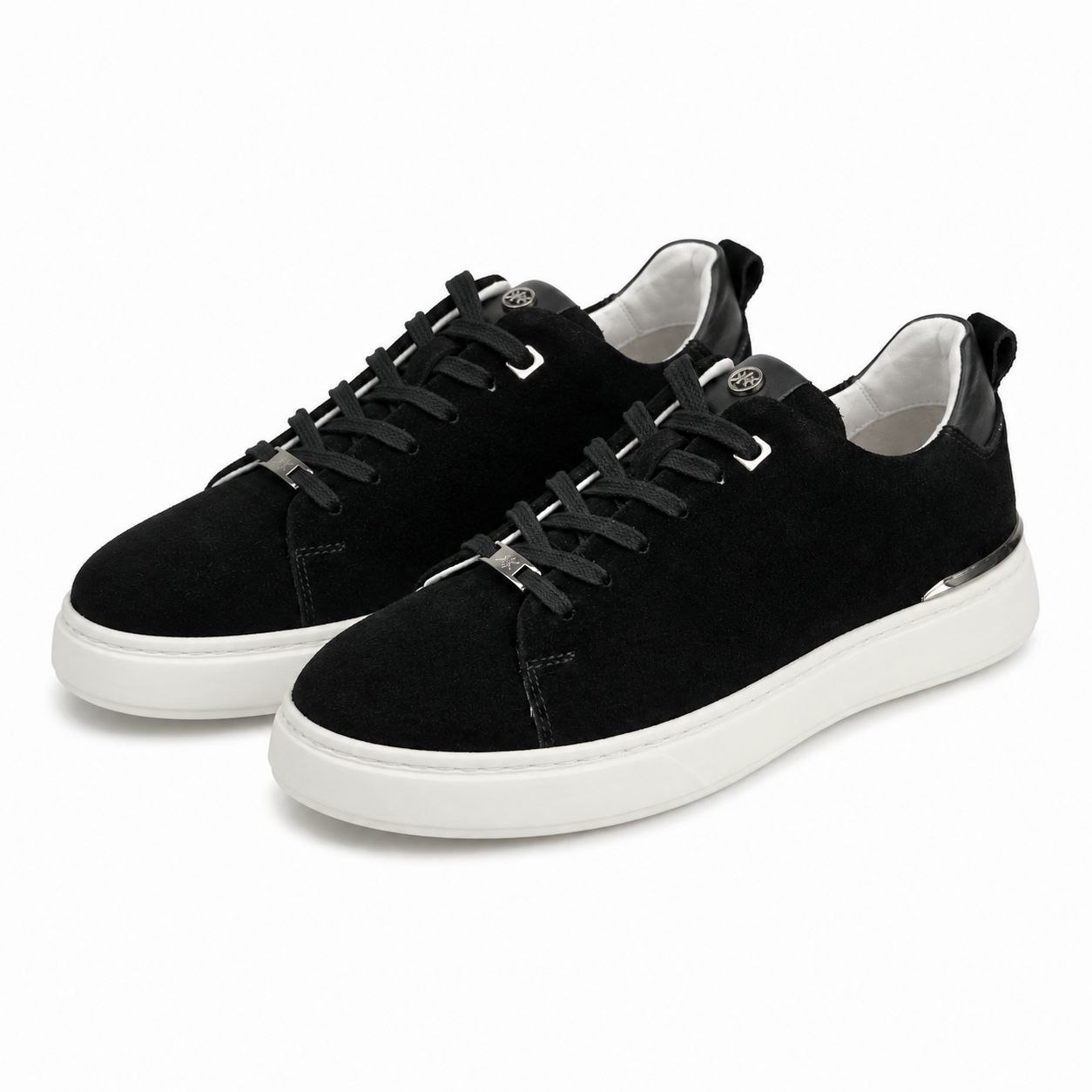 Black chrome-heel sneakers in black | Flamingo Fits