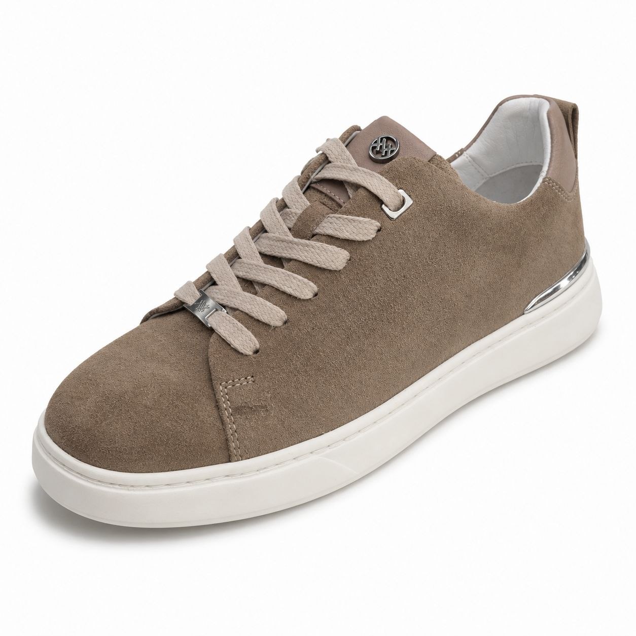 Beige chrome-heel sneakers in beige | Flamingo Fits