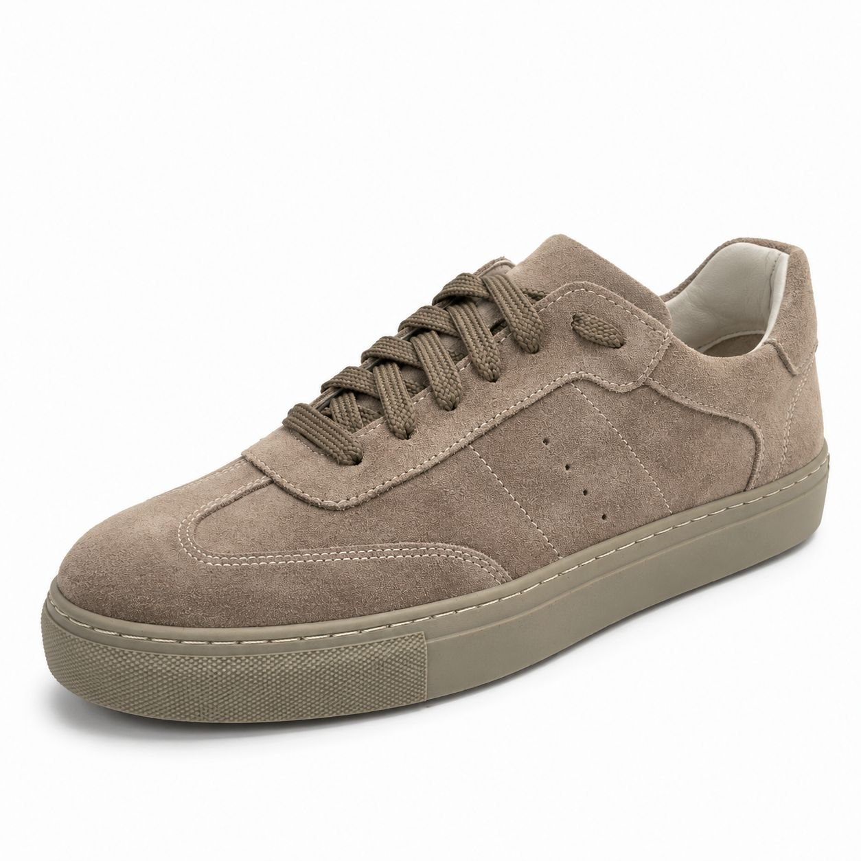 Beige sage suede low sneakers in beige | Flamingo Fits