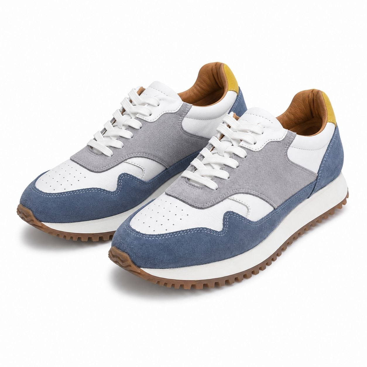 Multi color suede-wave runner in white blue | Flamingo Fits