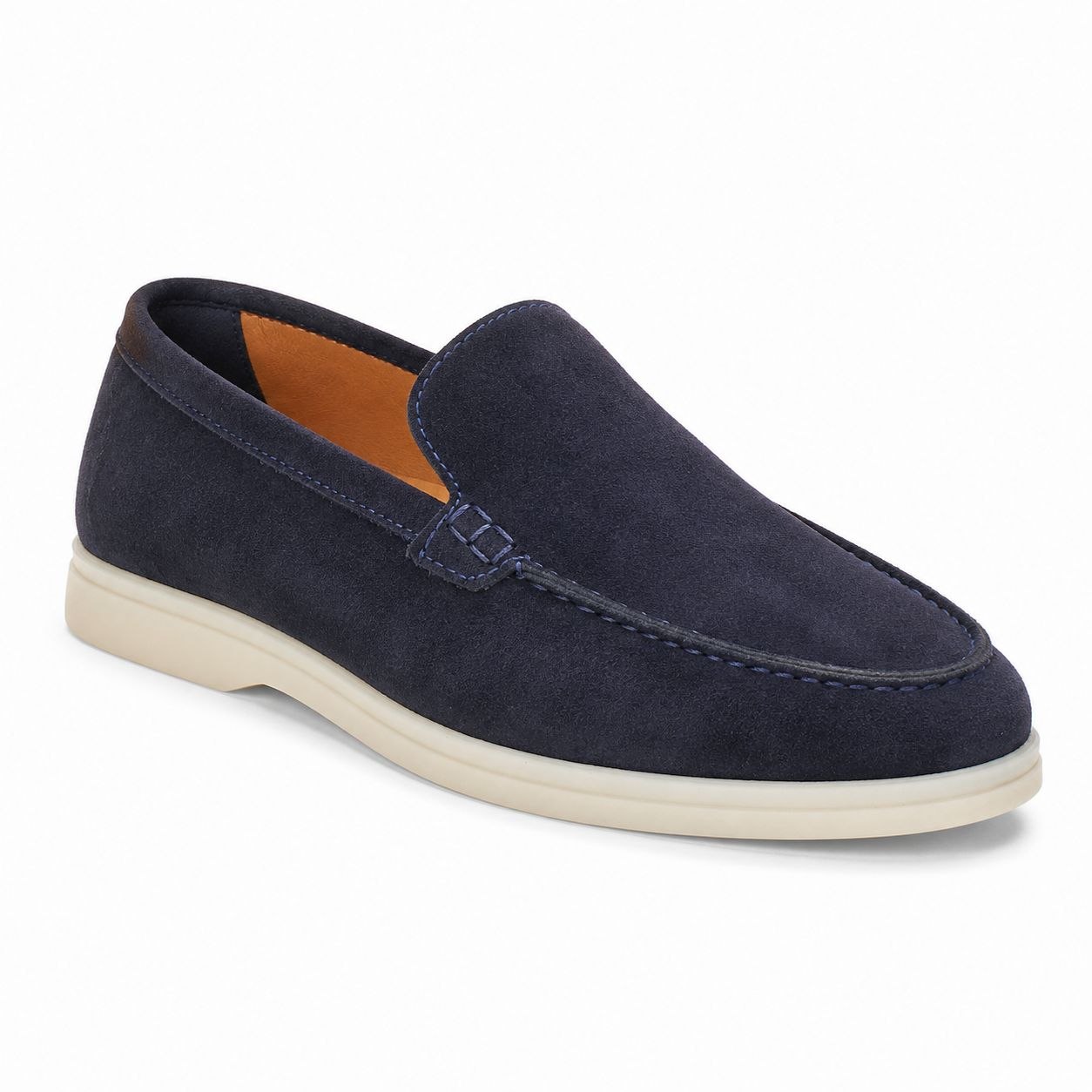 Navy suede monte carlo loafer in navy | Flamingo Fits