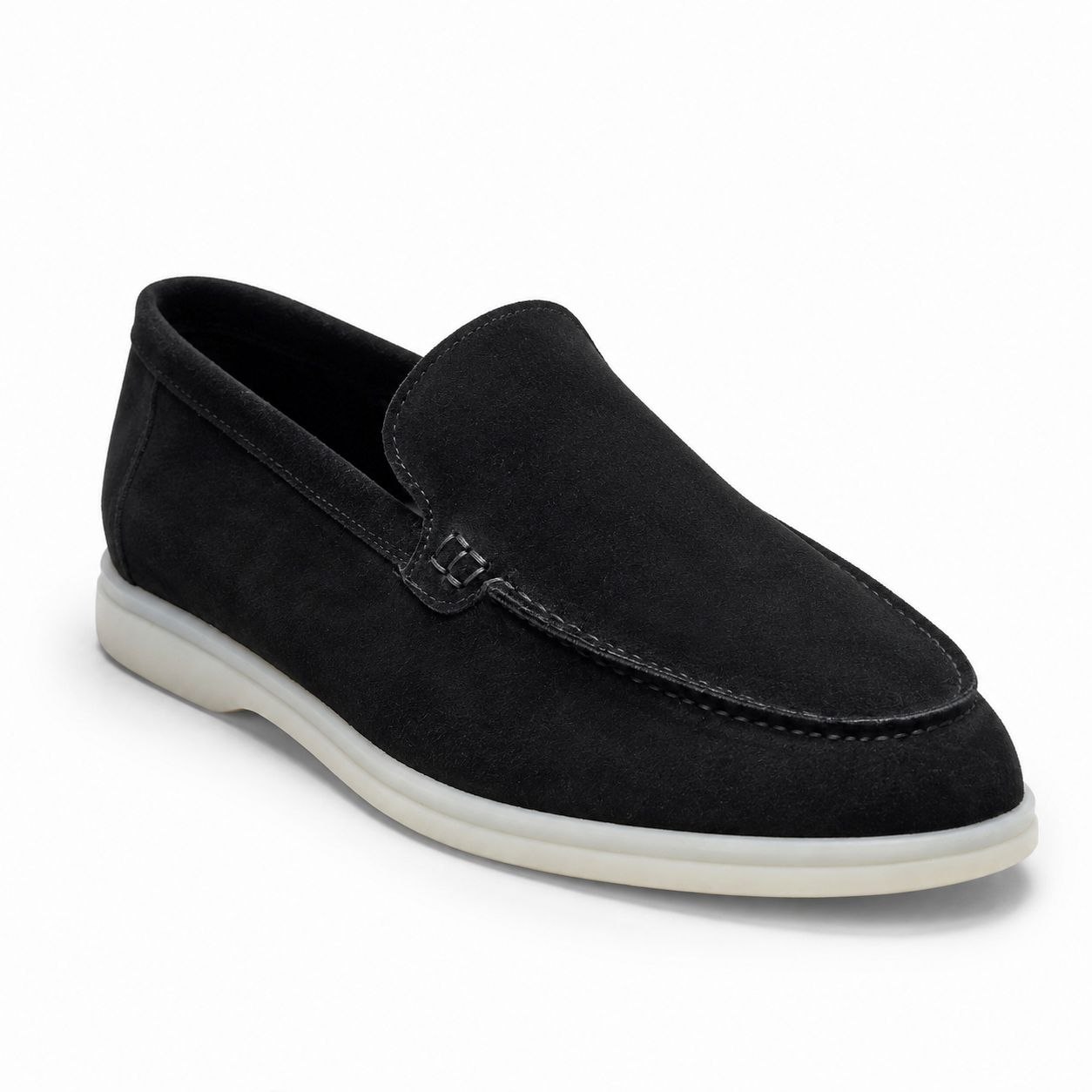 Black suede monte carlo loafer in black | Flamingo Fits