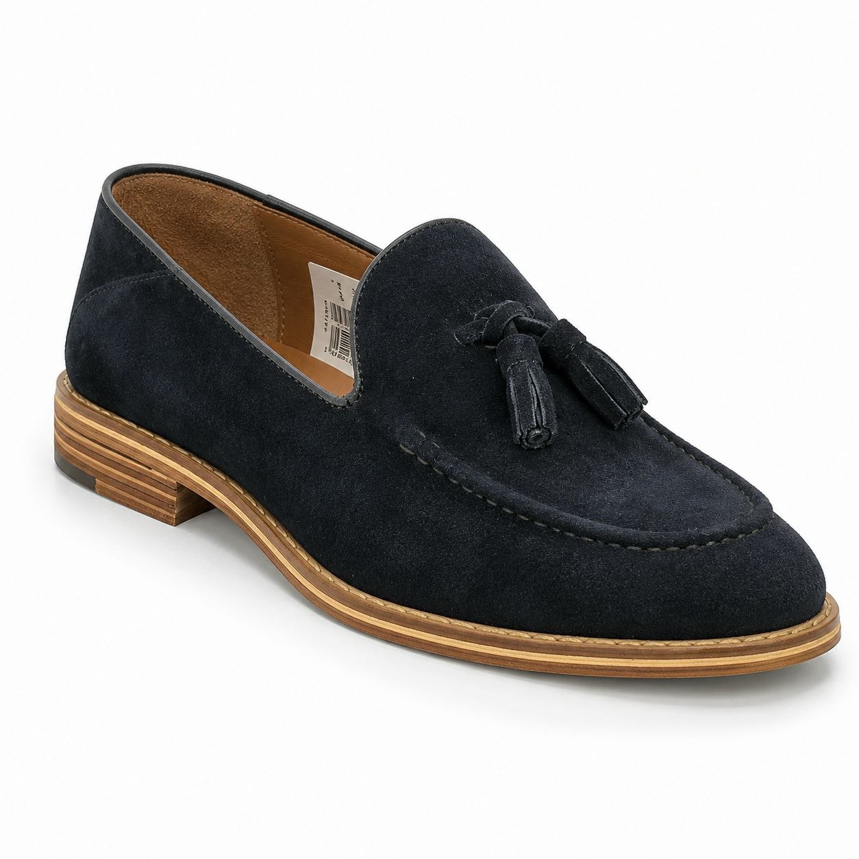 Toscano navy suede tassel loafer in navy | Flamingo Fits