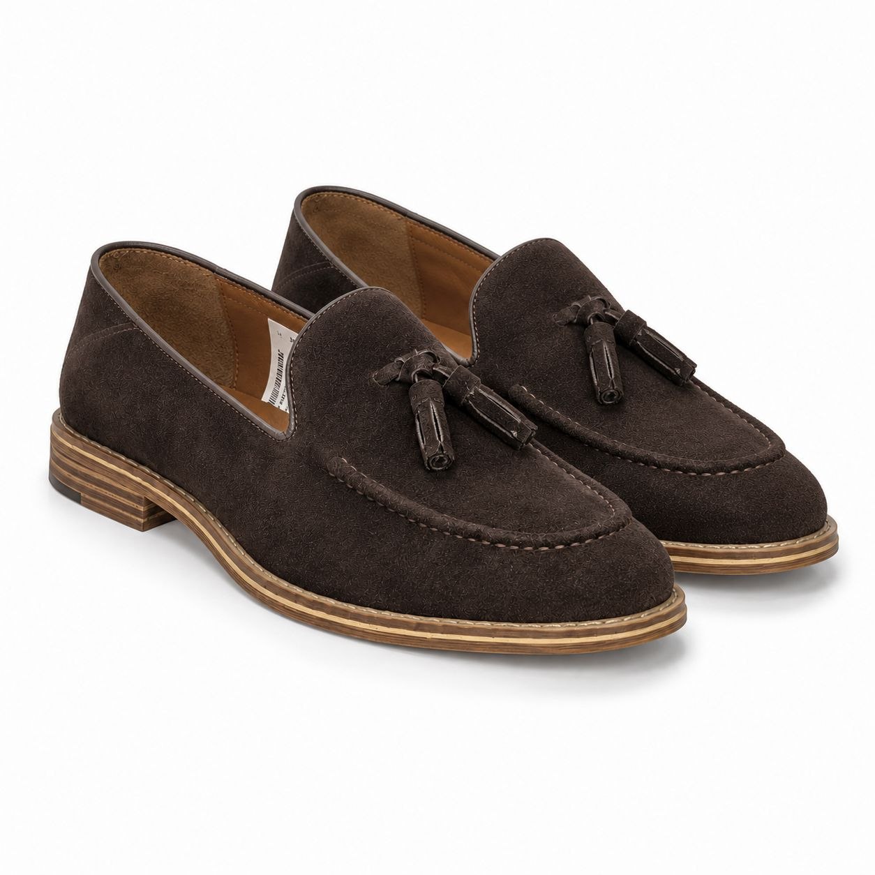 Toscano brown suede tassel loafer in brown | Flamingo Fits