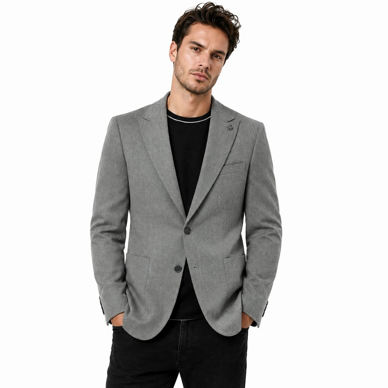 Grey lusano blazer in grey | Flamingo Fits