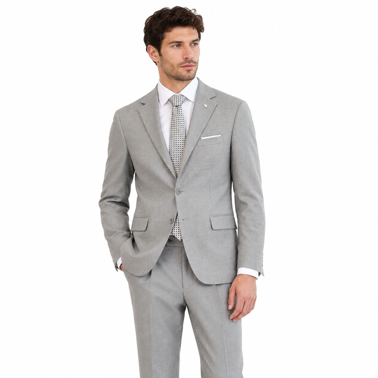 Light grey sterling regent suit in LIGHT GREY | Flamingo Fits