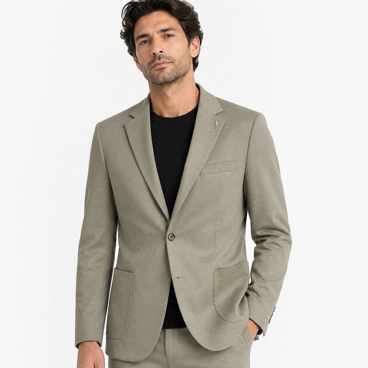 Olive vintage lycra two-pieces suit in zayte | Flamingo Fits