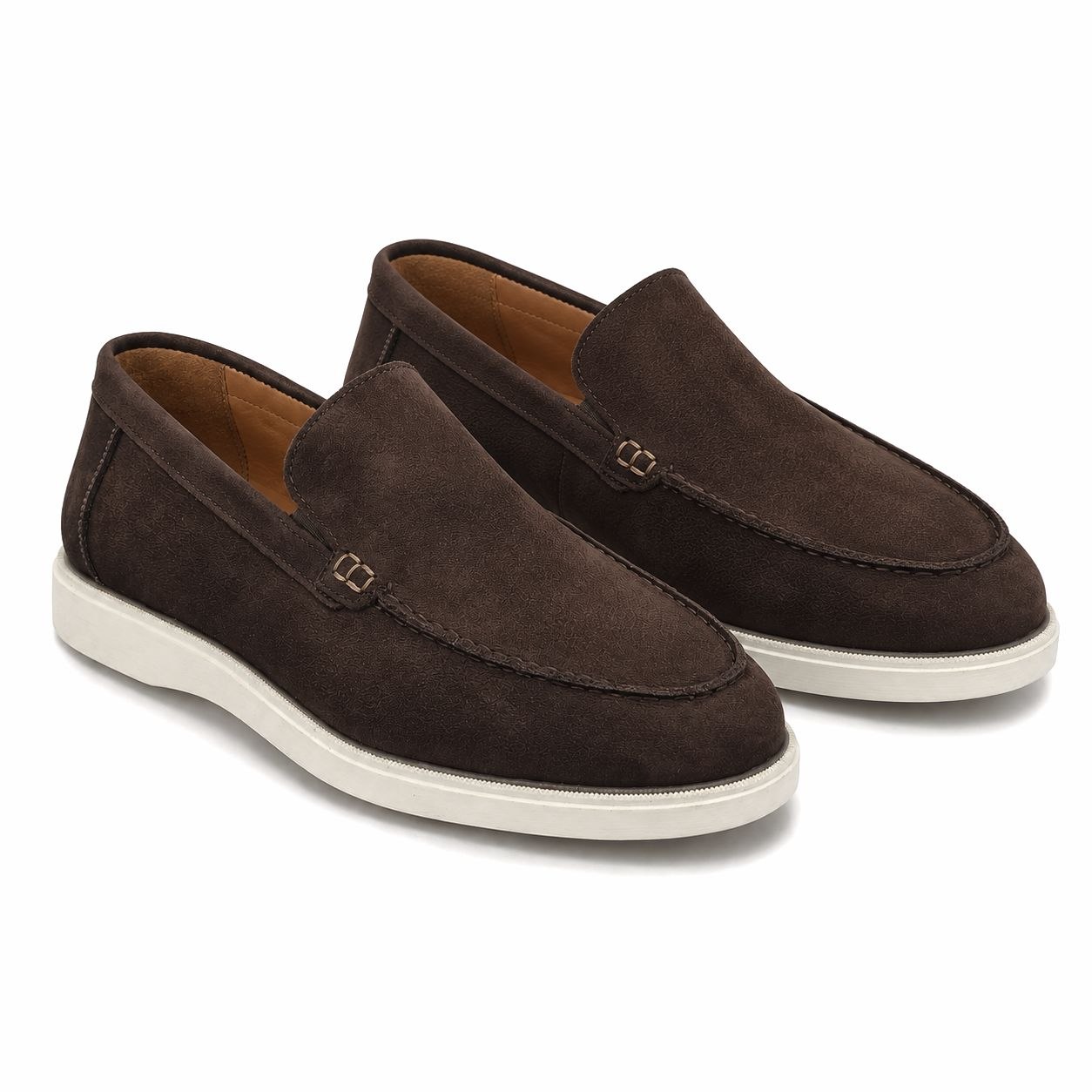 Brown capri suede loafer in brown | Flamingo Fits