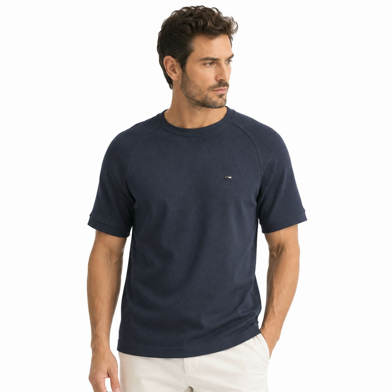 Navy veneto basic tshirt in navy | Flamingo Fits