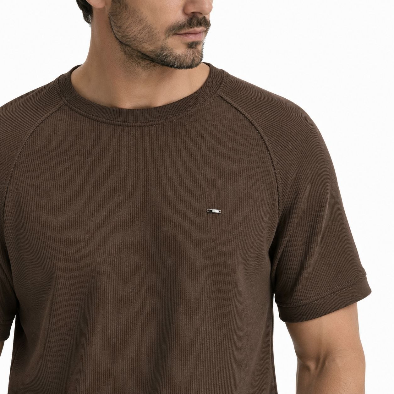 Brown veneto basic tshirt in brown | Flamingo Fits