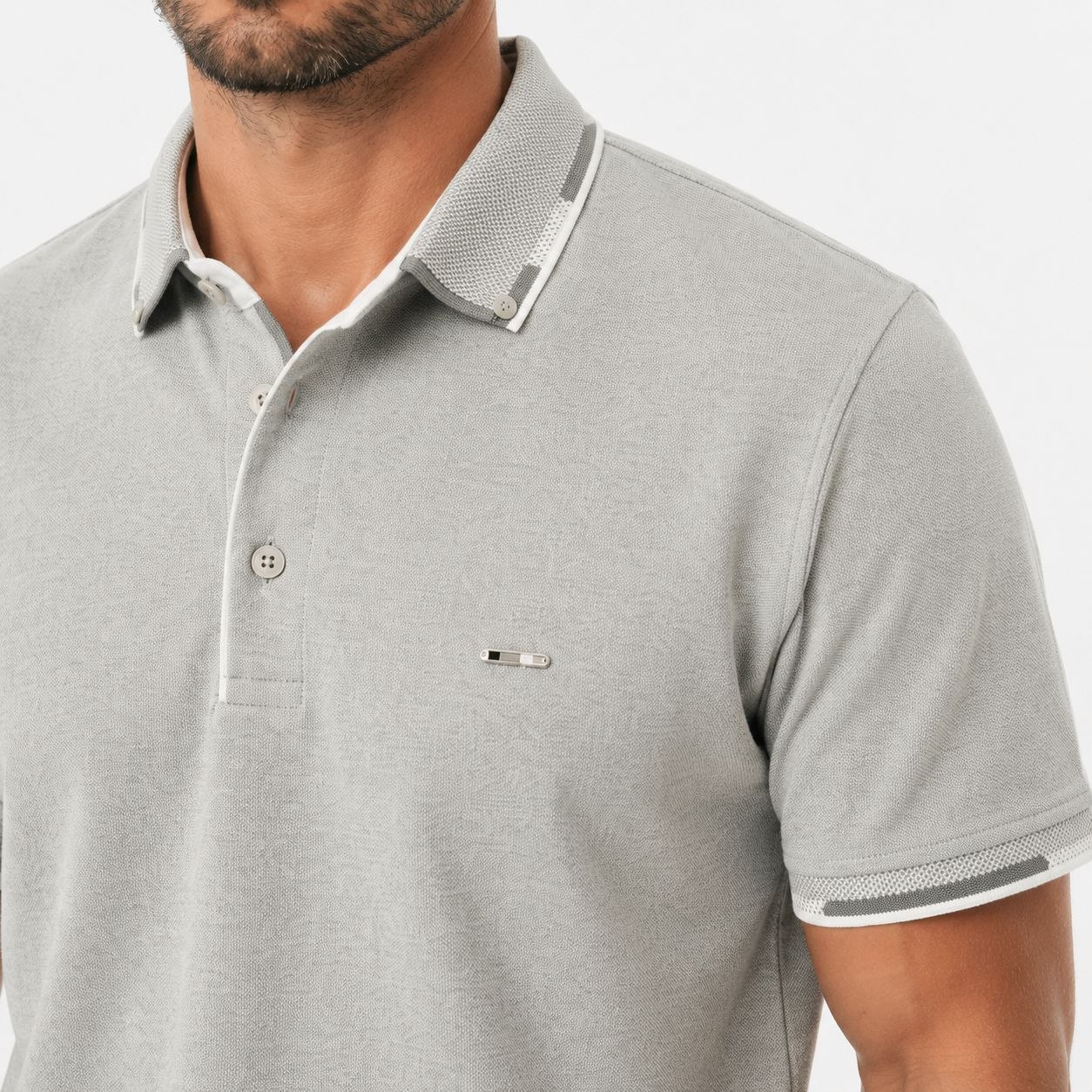 Light grey bruno elite polo tshirt in LIGHT GREY | Flamingo Fits