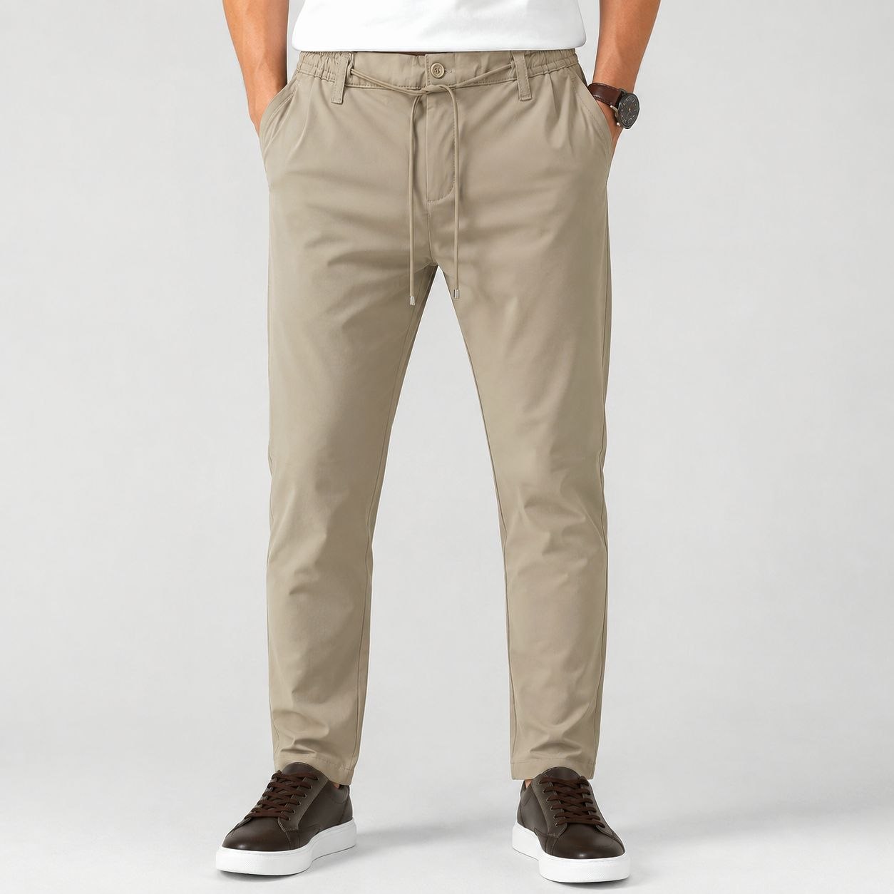 Beige aeron flex jogger trouser in beige | Flamingo Fits