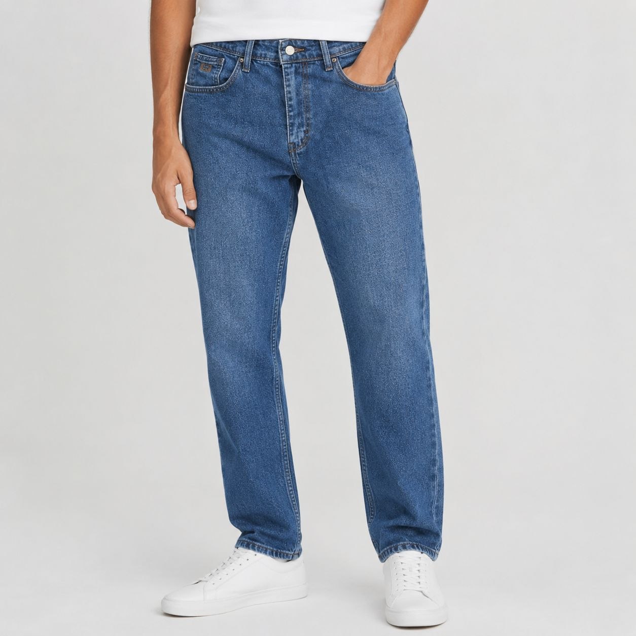 Brj light navy regular jeans in yello | Flamingo Fits