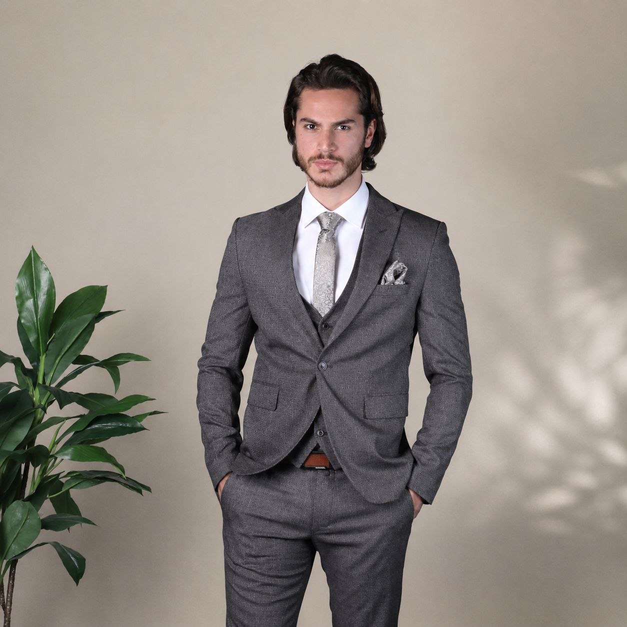 Brown blanded suit in brown | Flamingo Fits