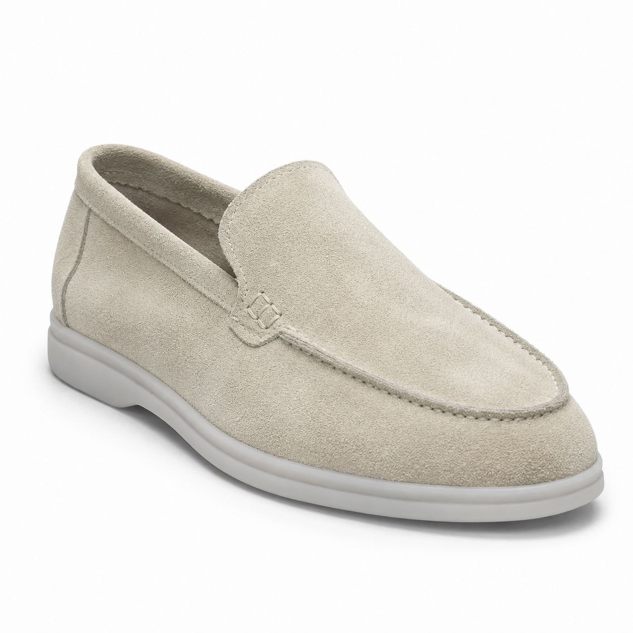 Light beige suede monte carlo loafer in Light beige | Flamingo Fits