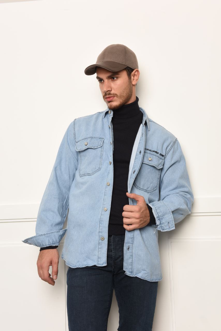 Denim shirt oversize in dneim | Flamingo Fits