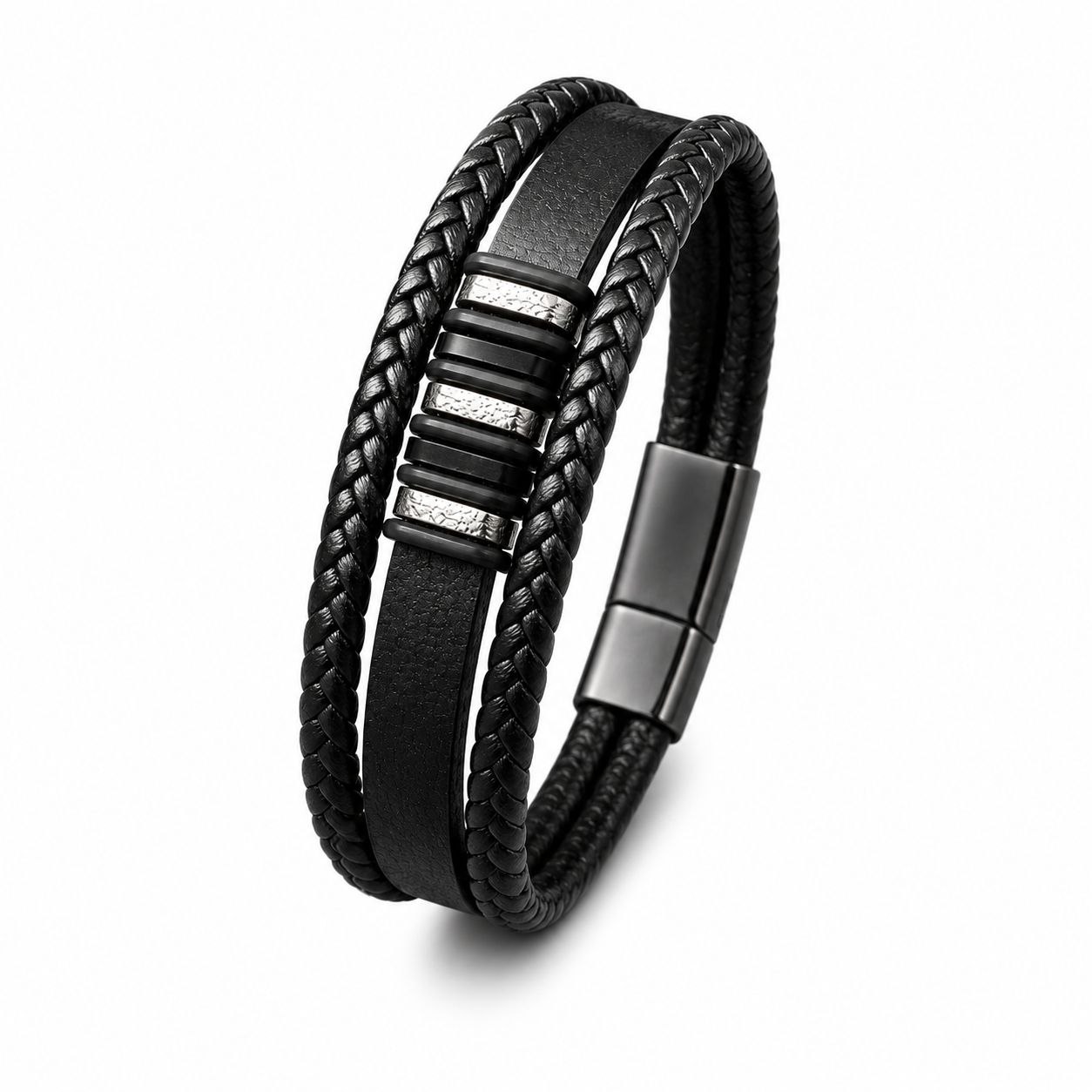 Leather bracelet in mixed | Flamingo Fits