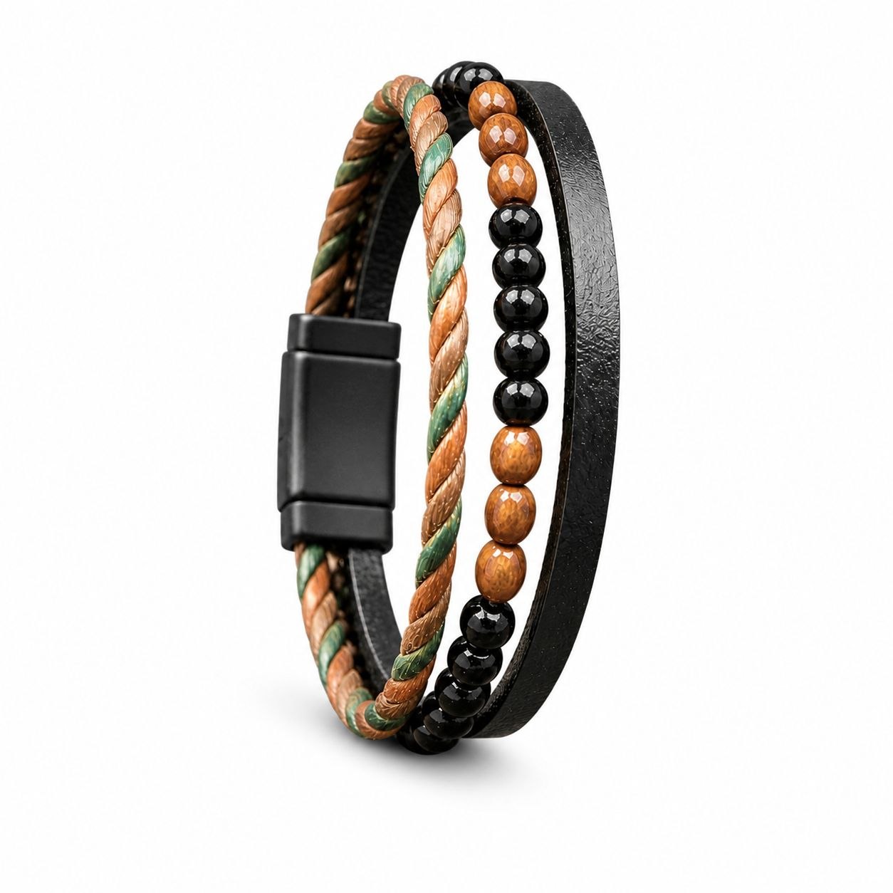 Leather bracelet in mixed | Flamingo Fits