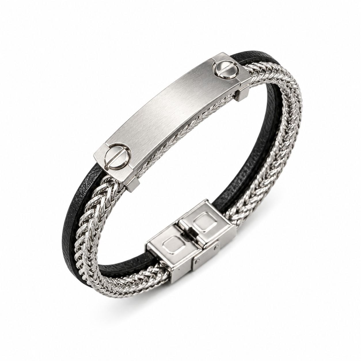 Leather bracelet in mixed | Flamingo Fits