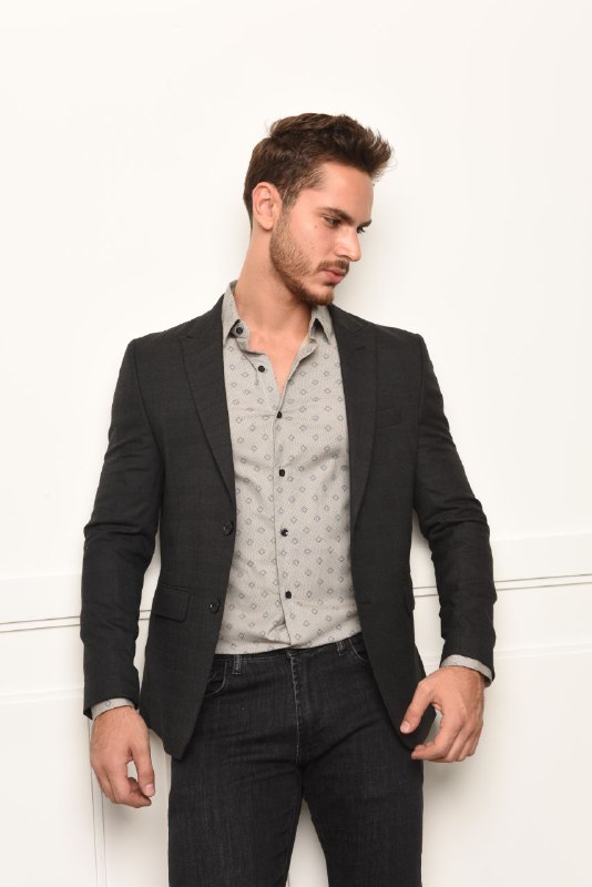 Zan printed blazer in black | Flamingo Fits