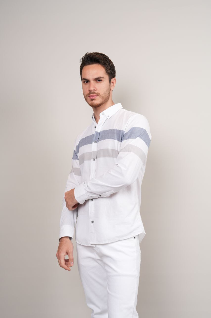 dyno striped white shirt