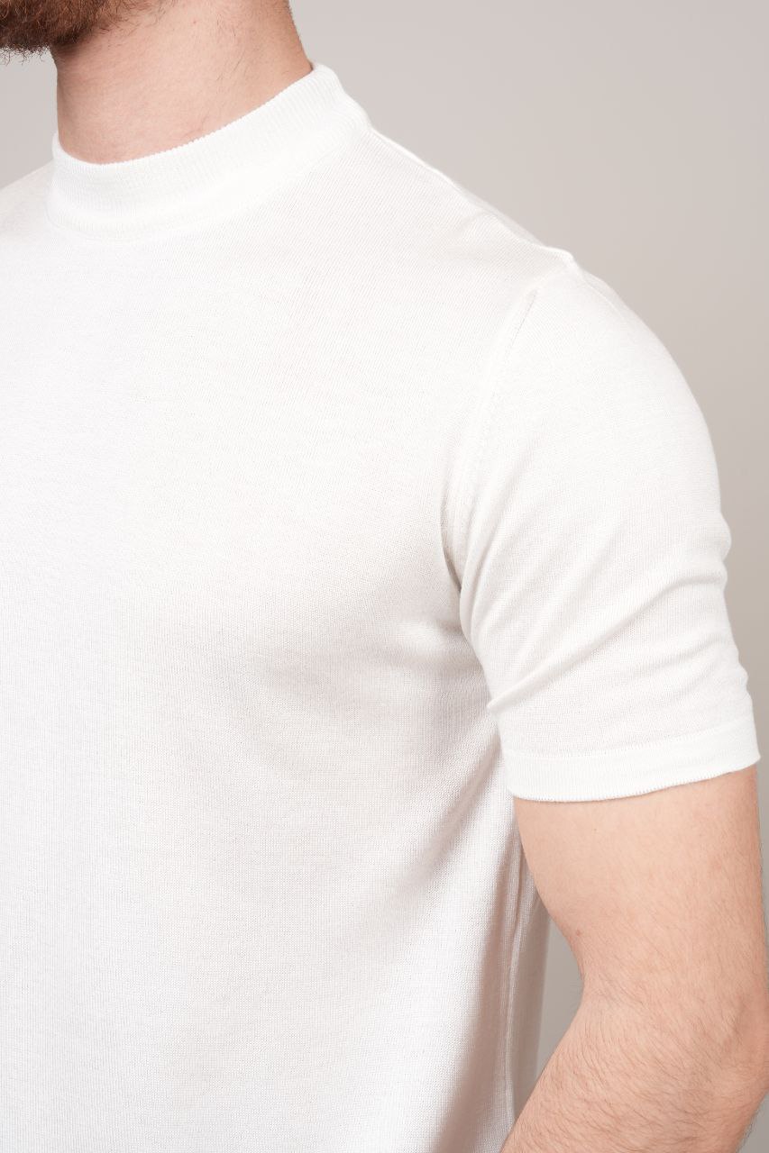 M & Men knitted mock- neck tshirt
