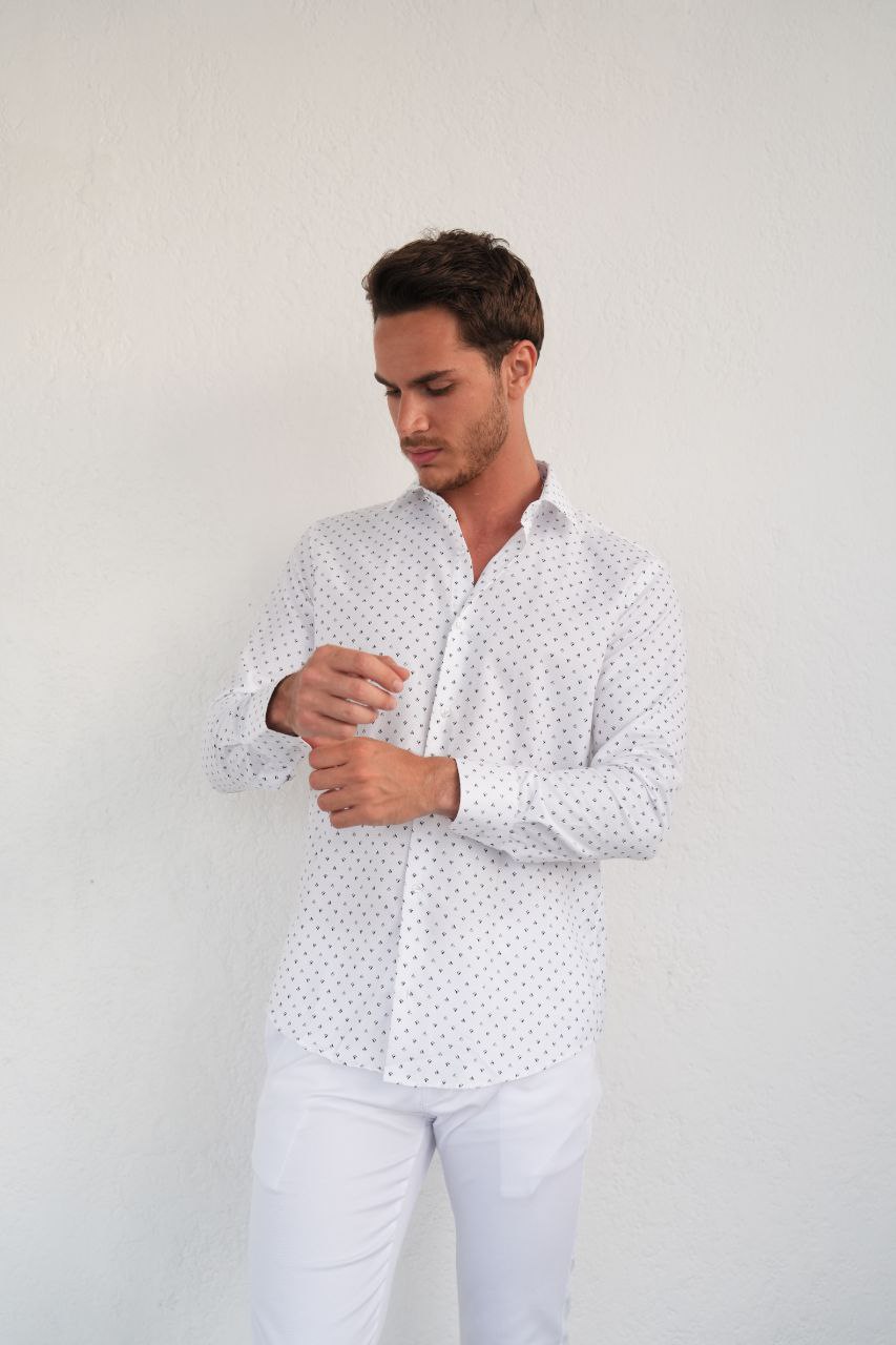 guaro dobby printed shirt