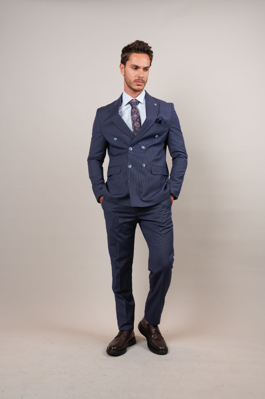 Indigo Double Breasted Suit