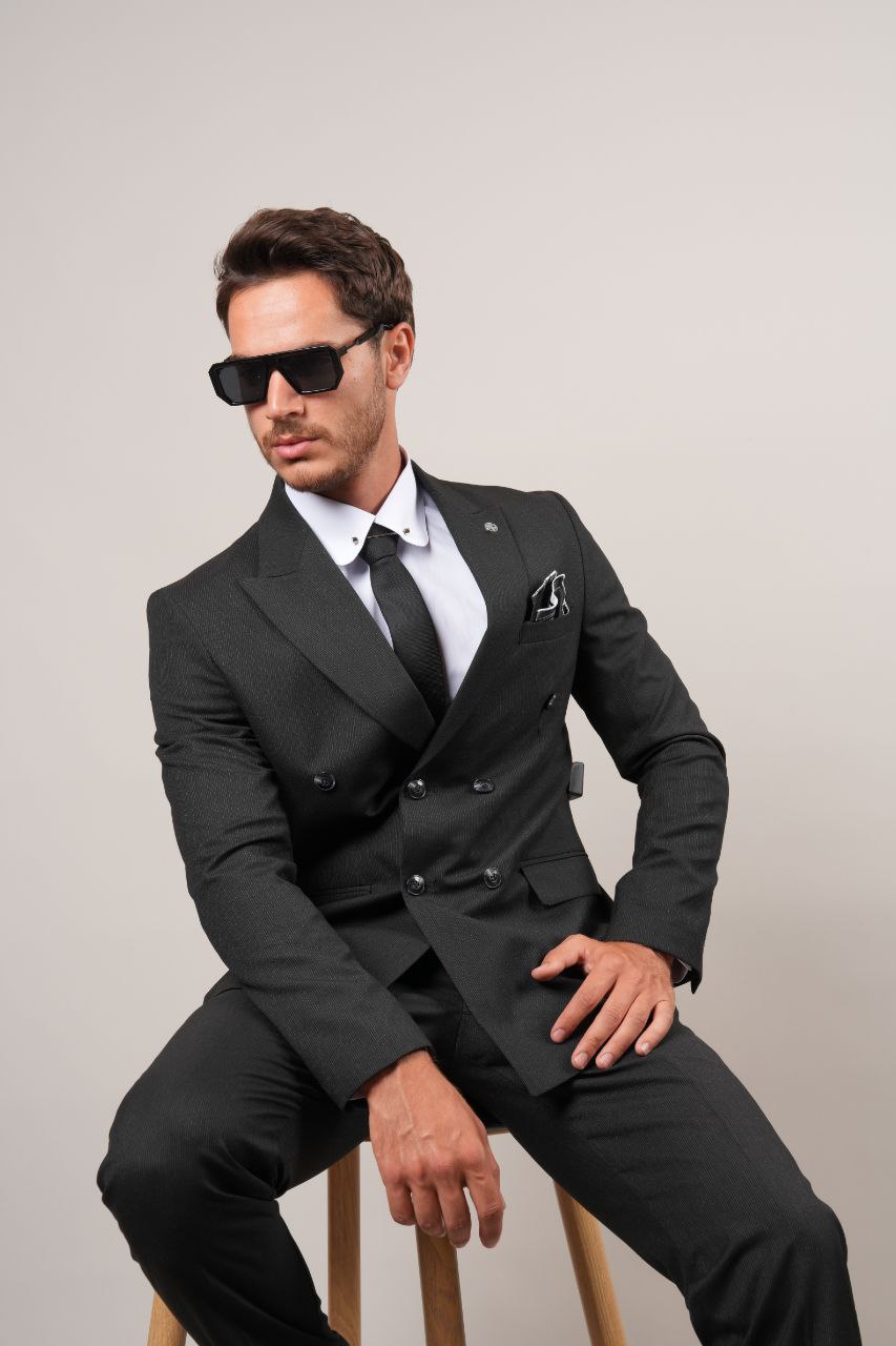 Black Double Breasted Suit