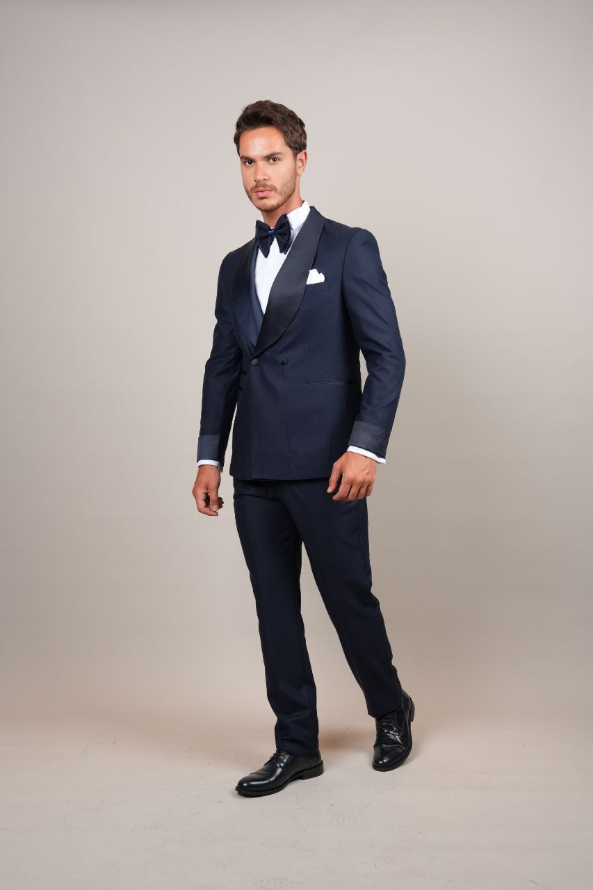 Two Buttoned Navy Shawl Tuxedo