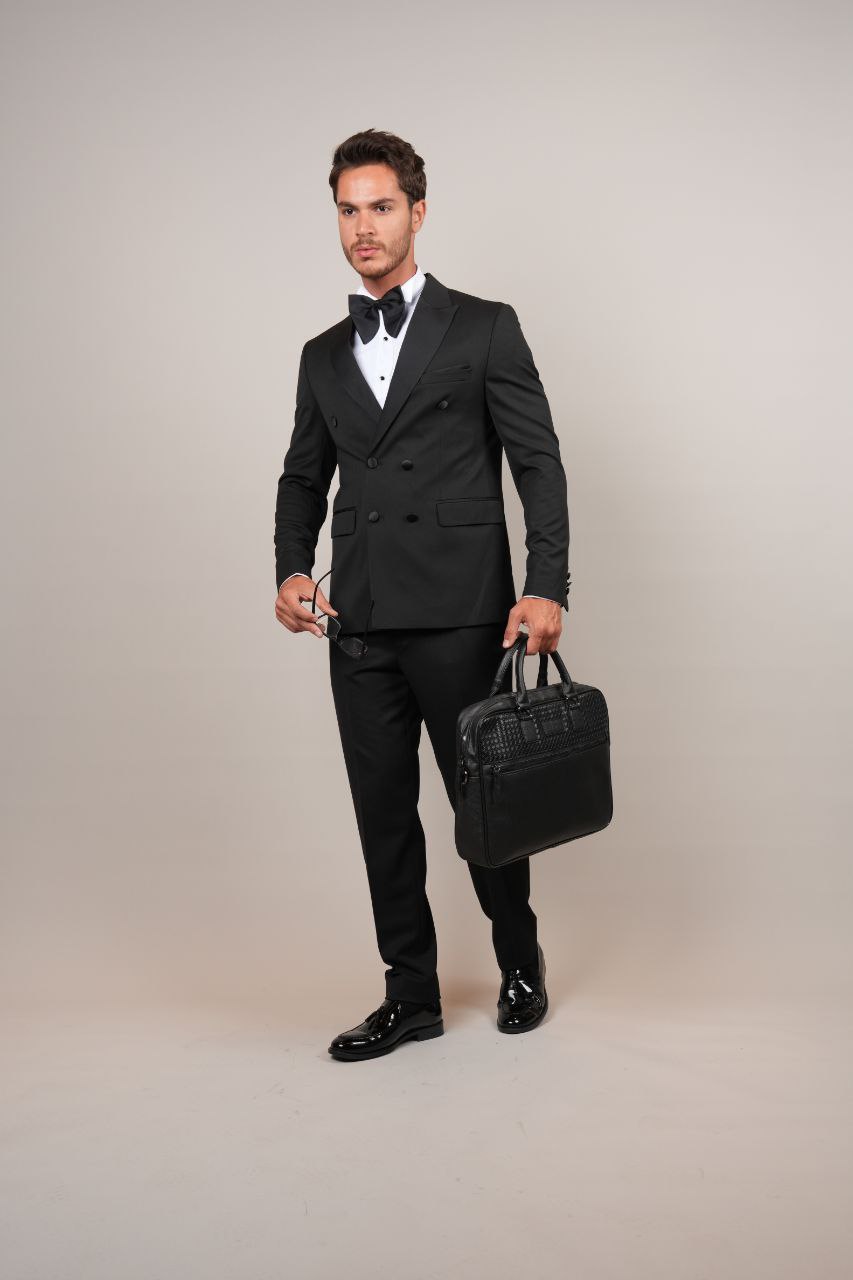 Full Black Double Breasted Tuxedo