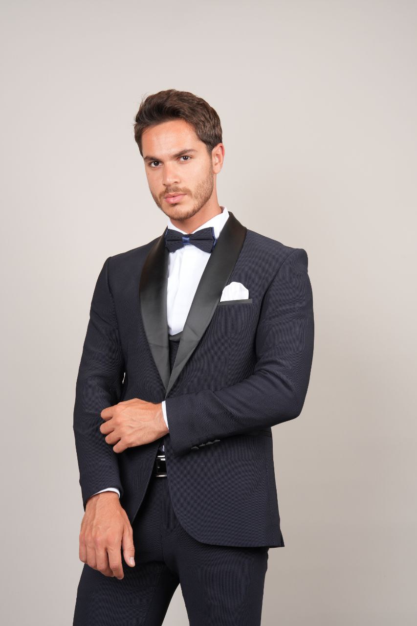 One Buttoned Navy Shawl Tuxedo