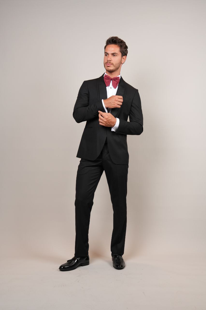 One Buttoned Black Double-Shawled Tuxedo