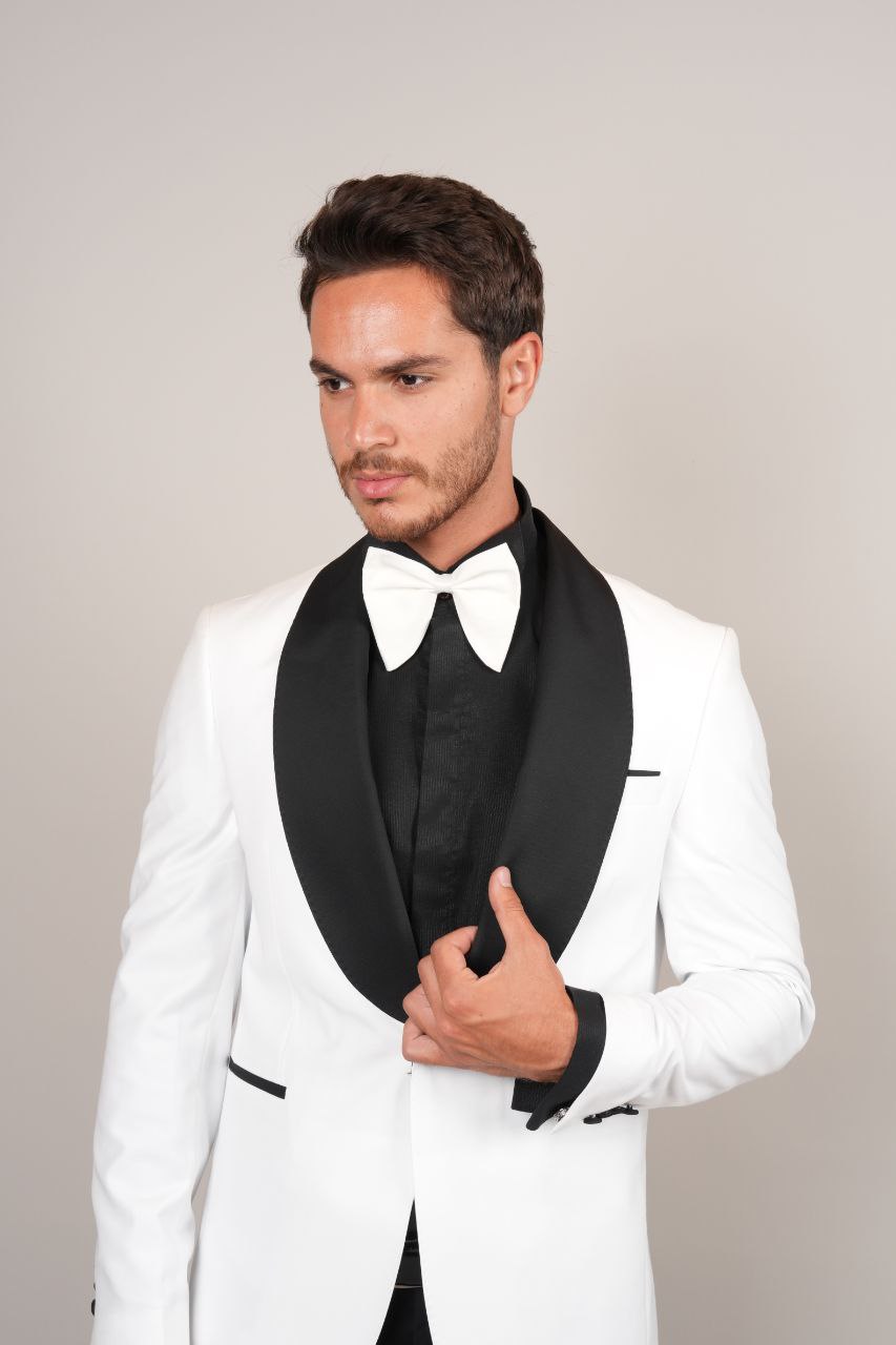 One Buttoned White Shawl Tuxedo