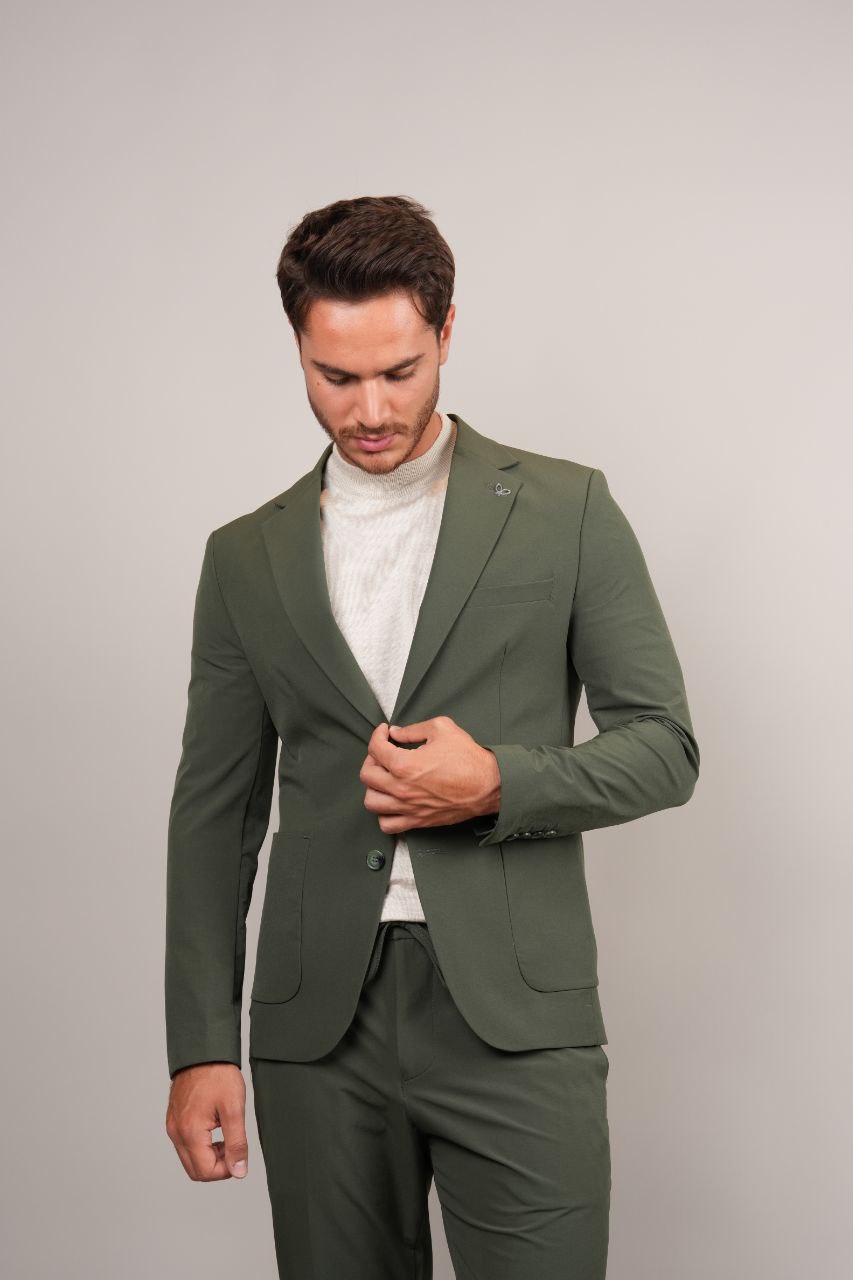 Olive two-piece parachute suit in zayte | Flamingo Fits