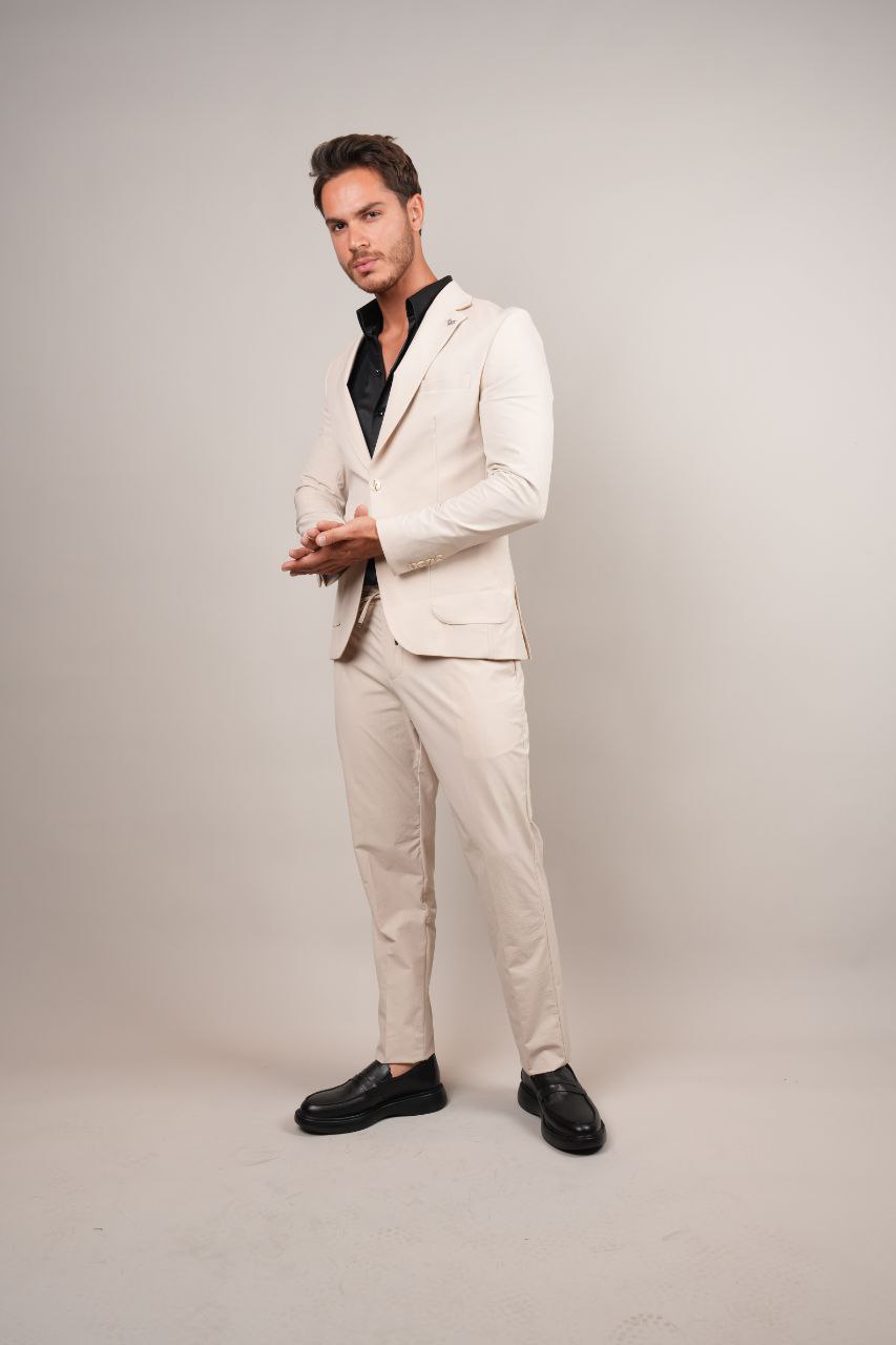 Beige Two-Piece Parachute Suit