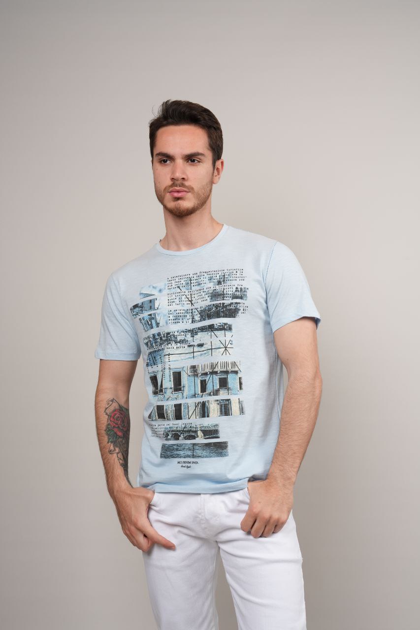 waves blue printed tshirts