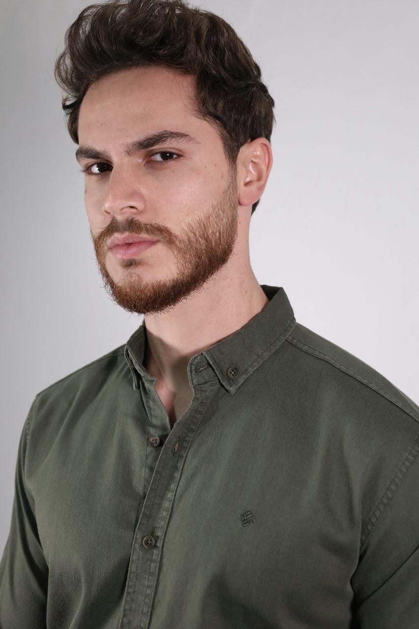 Senzy Olive Curduroy Shirt