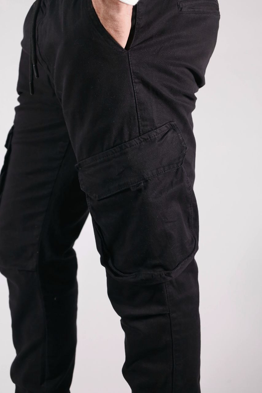 black cargo trousers